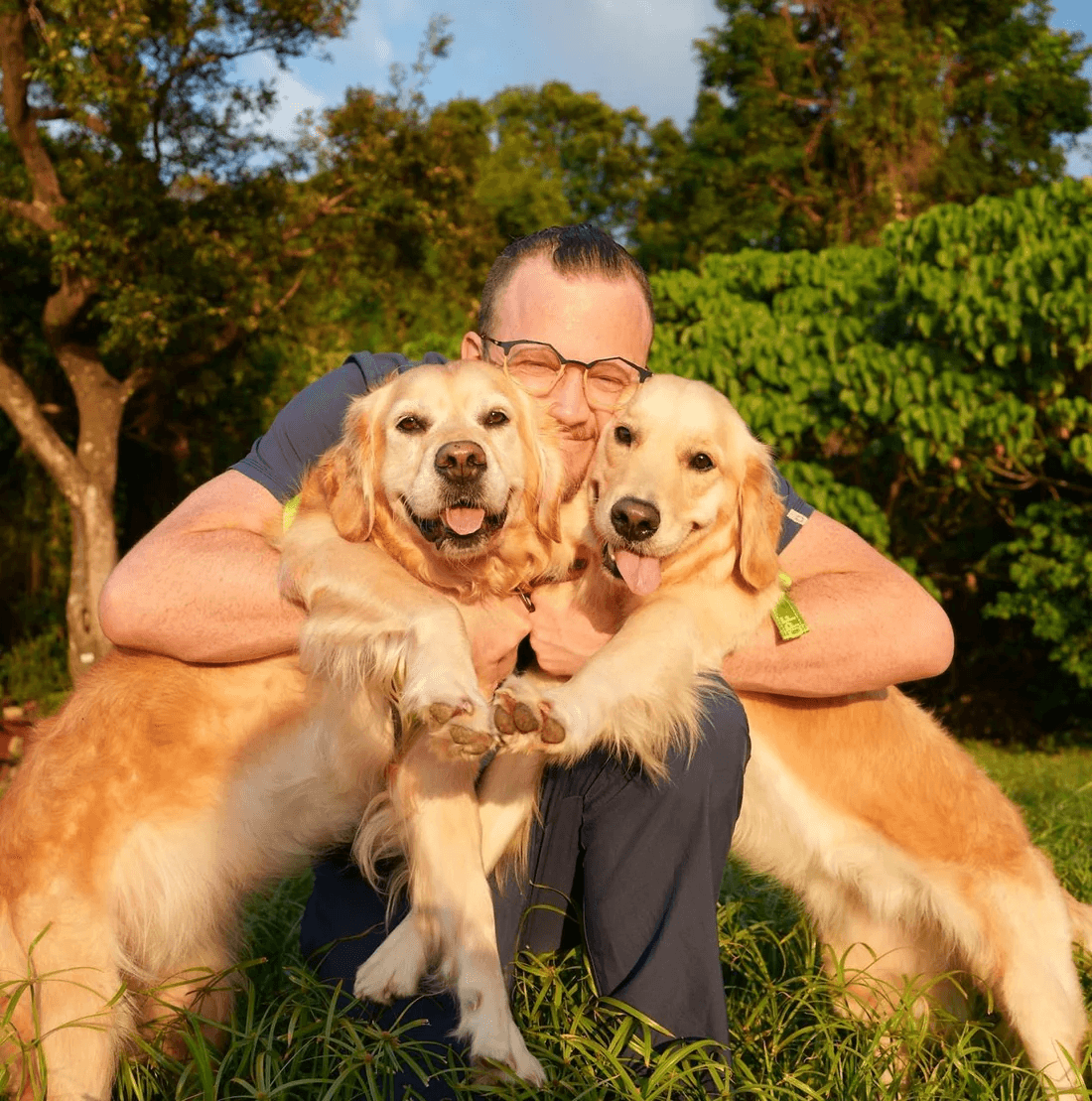 Dr Duncan Houston with Bridie and Kiko