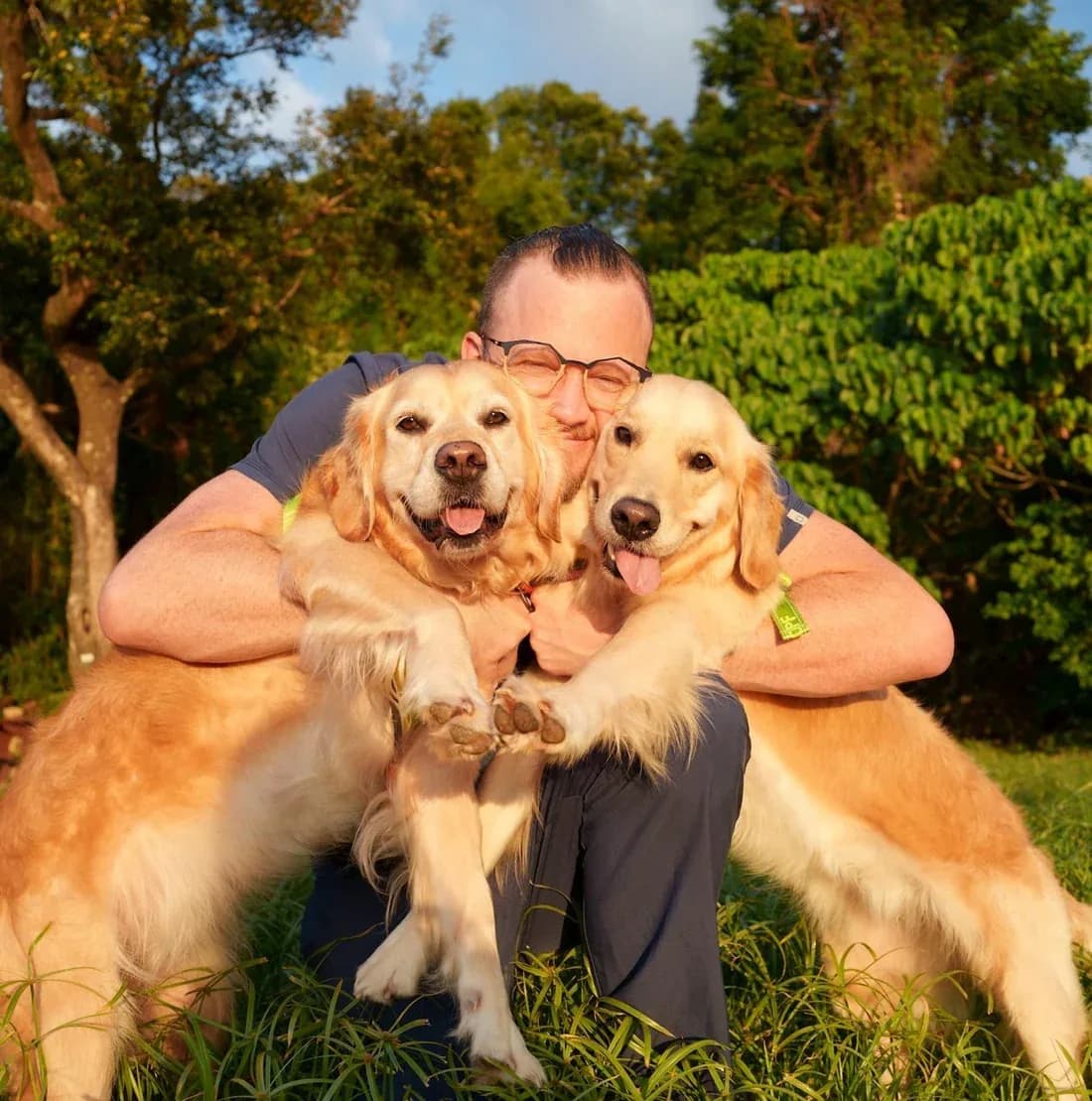 Dr Duncan Houston with Bridie and Kiko