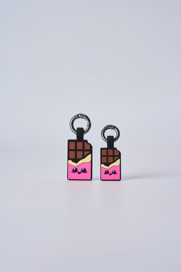 ASK A VET Chocolate Bar Pet ID Tag – Pink & Purple Variants – NFC & QR Code Silicone Dog & Cat Tag – Hanging & Slide-On Digital Smart Tag – Waterproof, No Battery