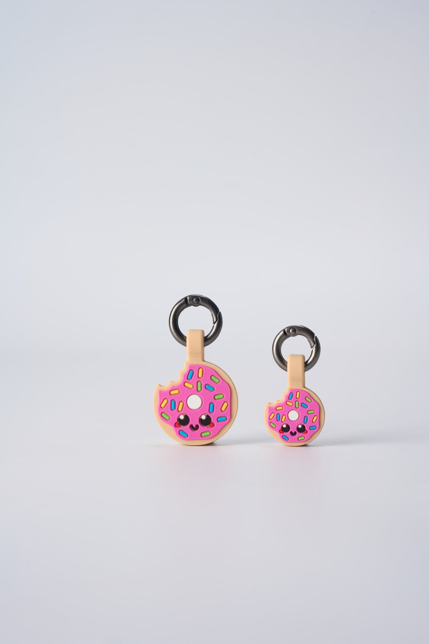 ASK A VET Donut Pet ID Tag – Pink Icing & Rainbow Sprinkles – NFC & QR Code Silicone Dog & Cat Tag – Hanging & Slide-On Digital Smart Tag – Waterproof