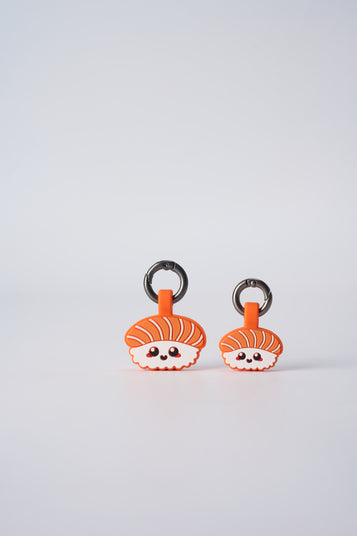 ASK A VET Salmon Sushi Pet ID Tag – NFC & QR Code Silicone Dog & Cat Tag – Hanging & Slide-On Digital Smart Tag – Waterproof, No Battery
